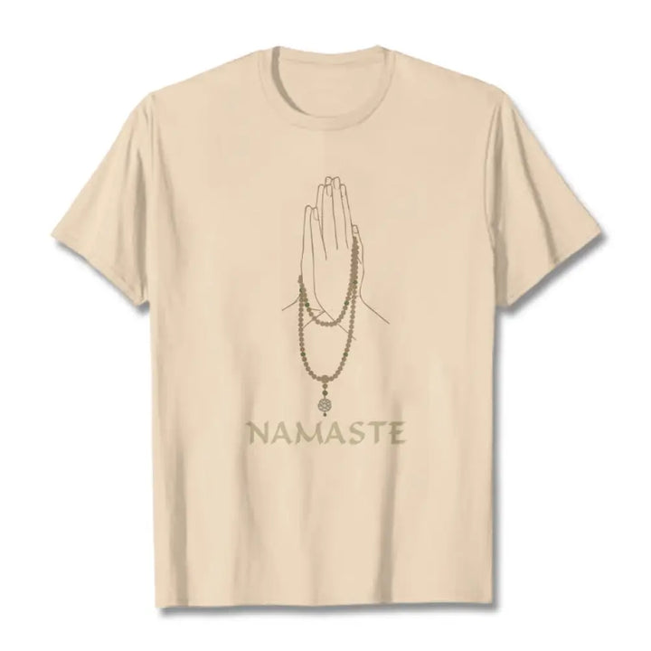 Buddha Stones NAMASTE Tee T-shirt - Bisque / S - T-Shirts
