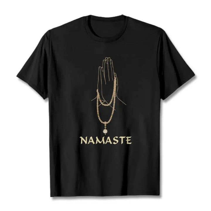 Buddha Stones NAMASTE Tee T-shirt - Black / S - T-Shirts
