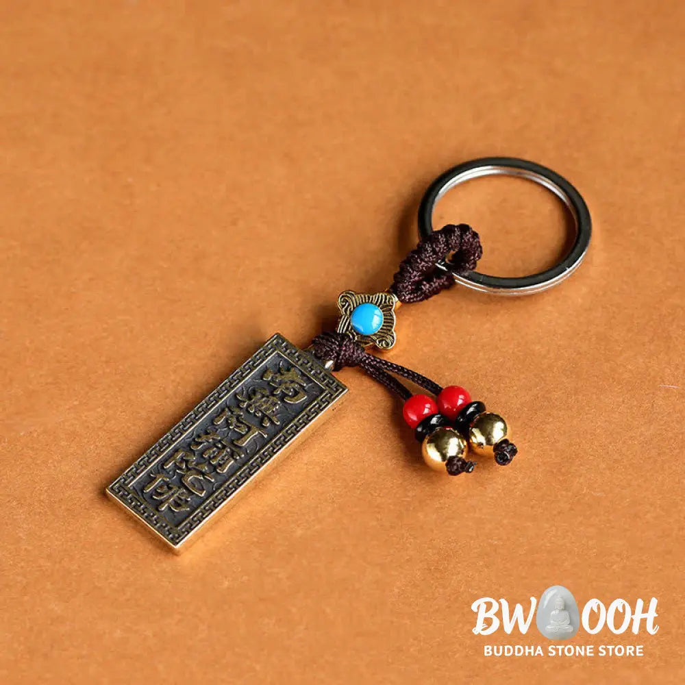Buddha Stones Namo Amitabha Peace Blessing Keychain - Copper - Key Chain