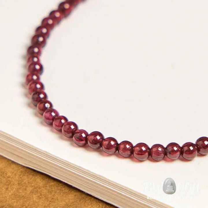Buddha Stones Natural 3mm Garnet Beads PiXiu Flower Purification Multilayer Bracelet - BWOOOH - Garnet(Wrist