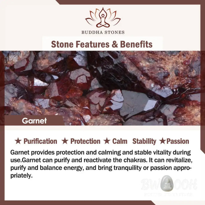 Buddha Stones Natural 3mm Ultra-thin Garnet Rose Quartz Beads Money Bag Bell Flower Protection Bracelet - Bracelet