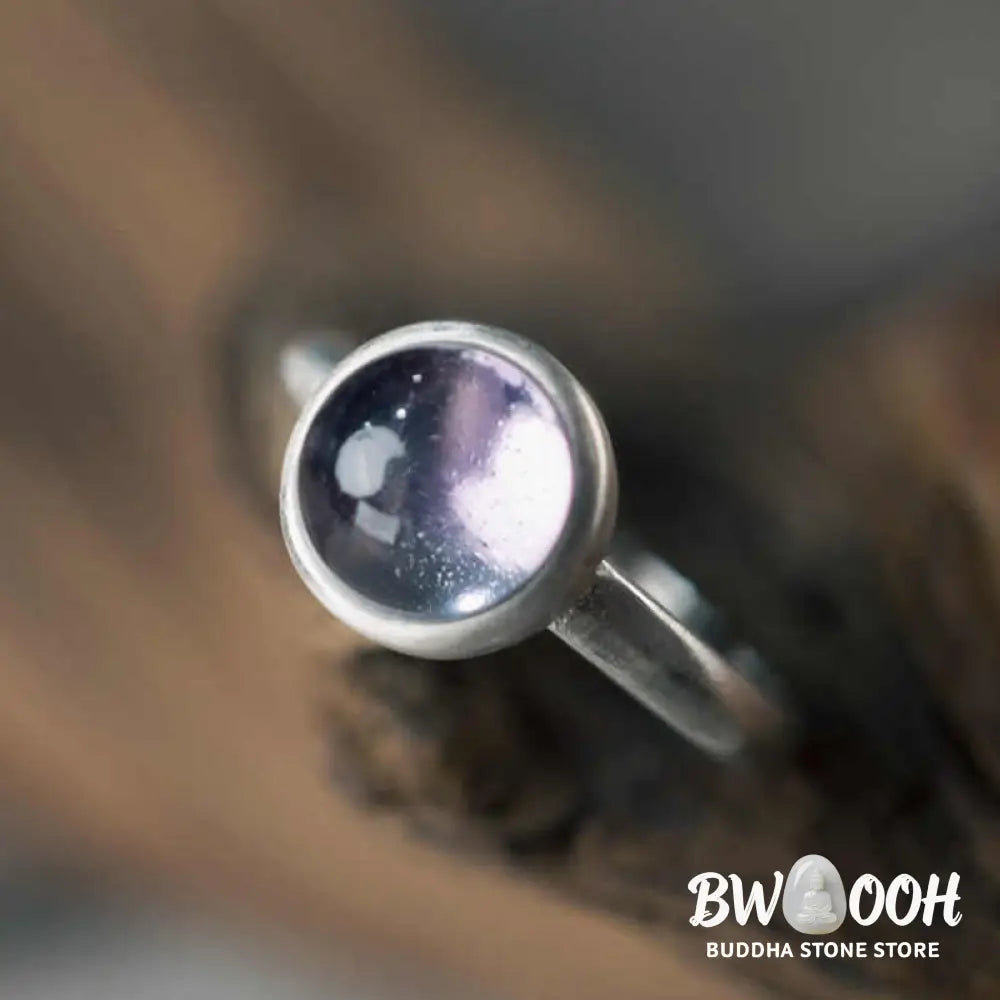 Buddha Stones Natural 925 Sterling Silver Amethyst Adjustable Balance Ring - Ring