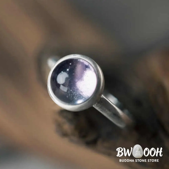Buddha Stones Natural 925 Sterling Silver Amethyst Adjustable Balance Ring - Ring