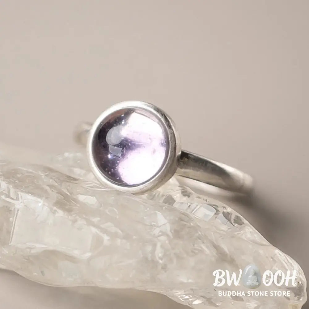 Buddha Stones Natural 925 Sterling Silver Amethyst Adjustable Balance Ring - Ring