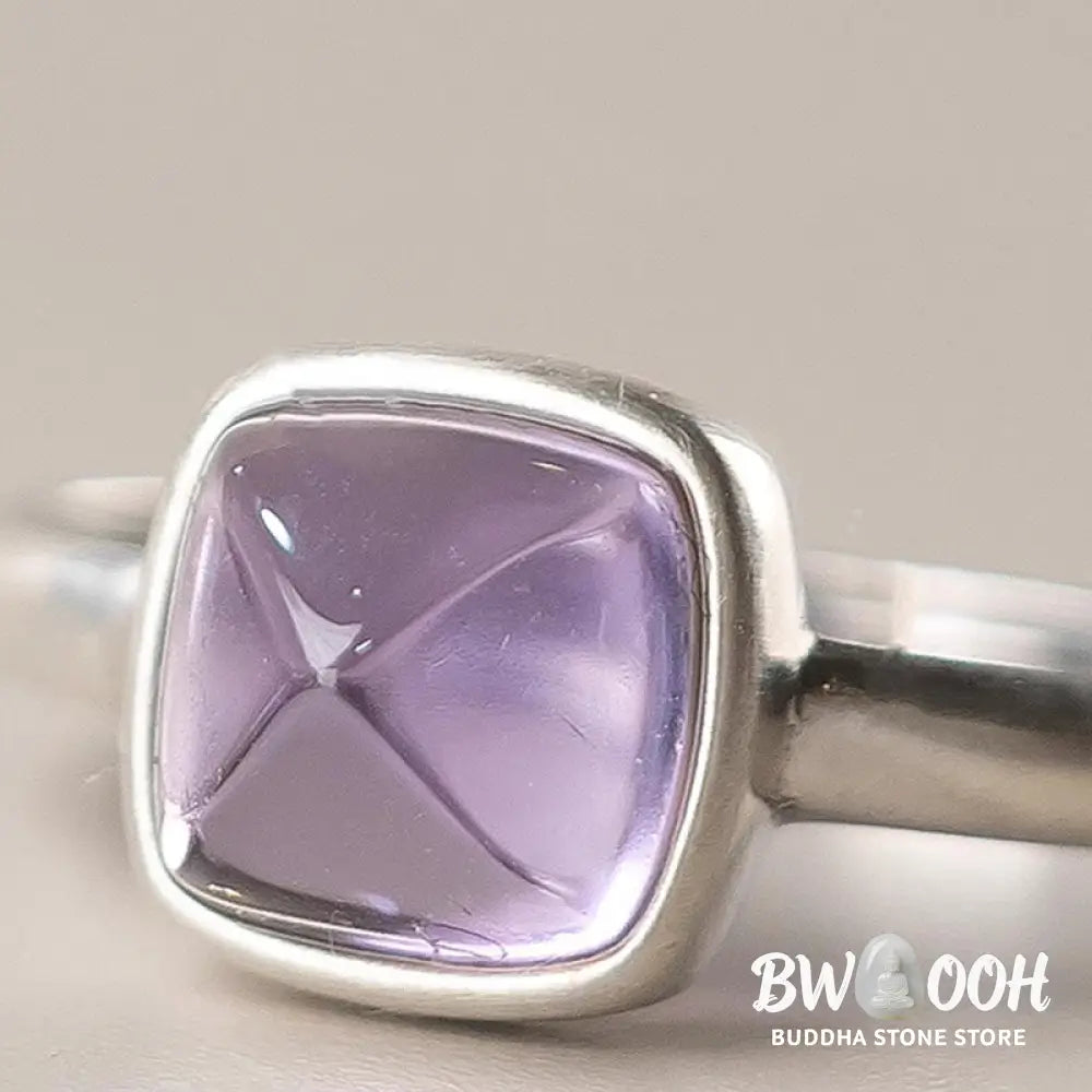 Buddha Stones Natural 925 Sterling Silver Amethyst Adjustable Balance Ring - Ring