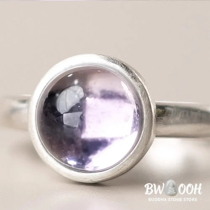 Buddha Stones Natural 925 Sterling Silver Amethyst Adjustable Balance Ring - Ring
