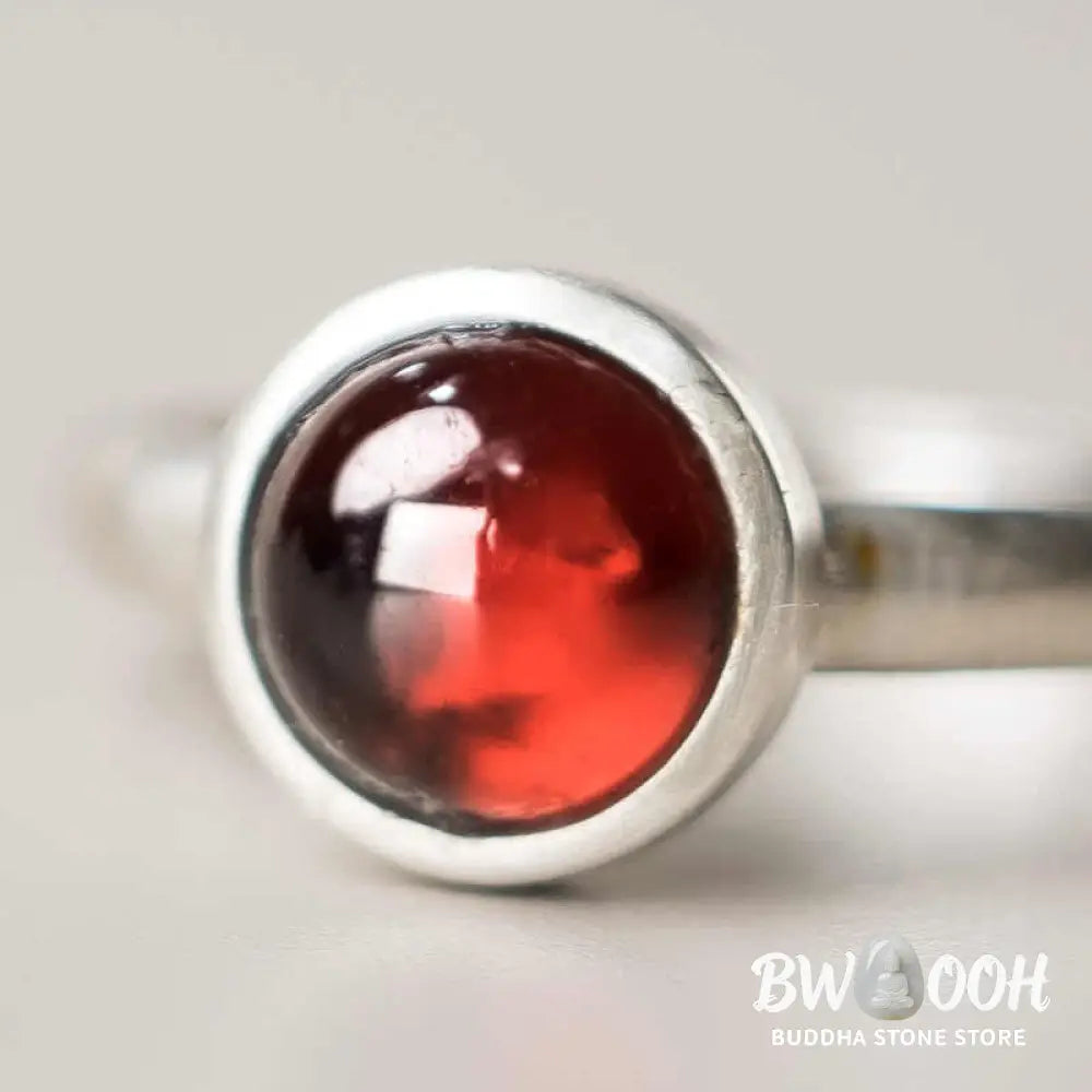 Buddha Stones Natural 925 Sterling Silver Garnet Adjustable Protection Ring - Garnet(Adjustable) - Ring