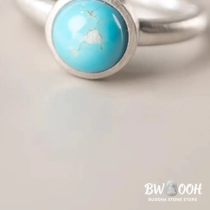 Buddha Stones Natural 925 Sterling Silver Lazurite Turquoise Adjustable Balance Ring - Ring