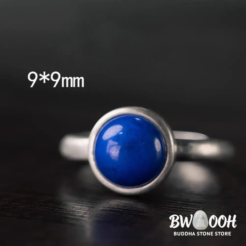Buddha Stones Natural 925 Sterling Silver Lazurite Turquoise Adjustable Balance Ring - Ring