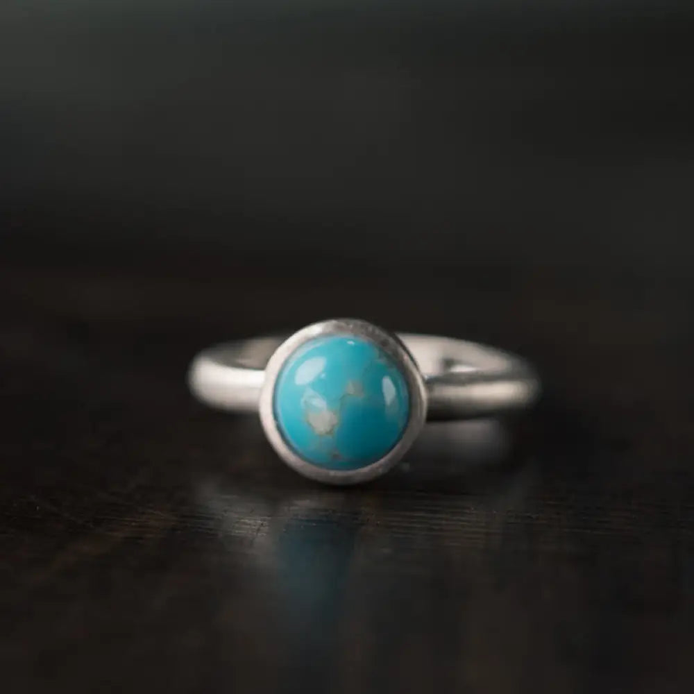 Buddha Stones Natural 925 Sterling Silver Lazurite Turquoise Adjustable Balance Ring - B Style(About 9*9mm) - Ring