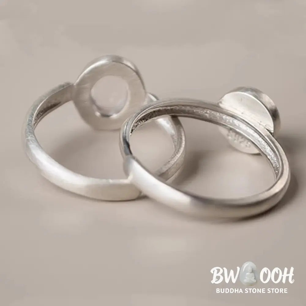 Buddha Stones Natural 925 Sterling Silver Pink Crystal Adjustable Warmth Ring - Ring