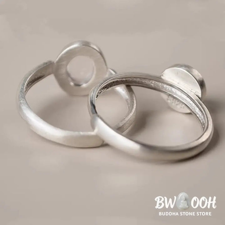 Buddha Stones Natural 925 Sterling Silver Pink Crystal Adjustable Warmth Ring - Ring