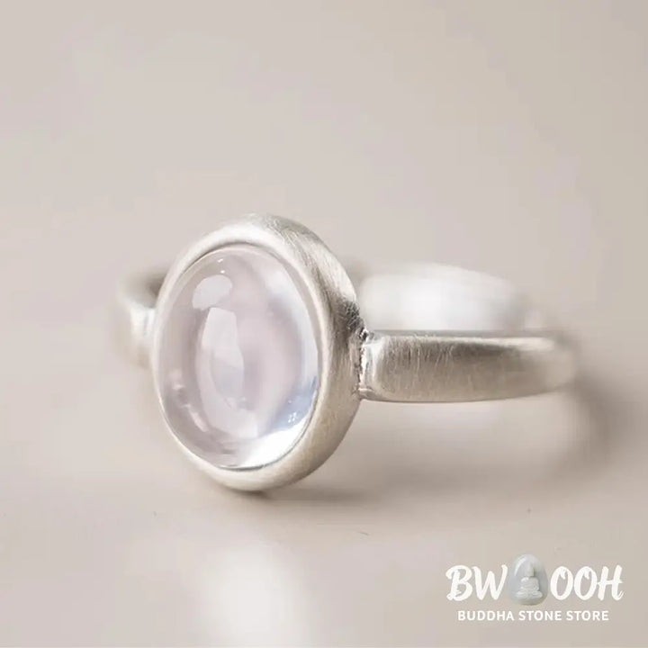 Buddha Stones Natural 925 Sterling Silver Pink Crystal Adjustable Warmth Ring - Ring