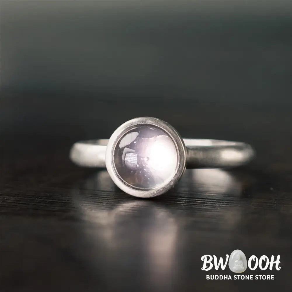 Buddha Stones Natural 925 Sterling Silver Pink Crystal Adjustable Warmth Ring - Ring
