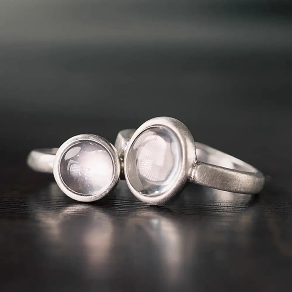 BWOOOH Natural 925 Sterling Silver Pink Crystal Adjustable Warmth Ring — Sterling Silver crystal healing bracelet for spir...