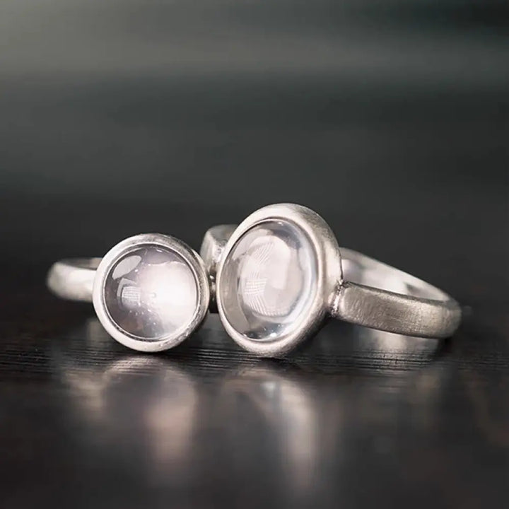 BWOOOH Natural 925 Sterling Silver Pink Crystal Adjustable Warmth Ring — Sterling Silver crystal healing bracelet for spir...