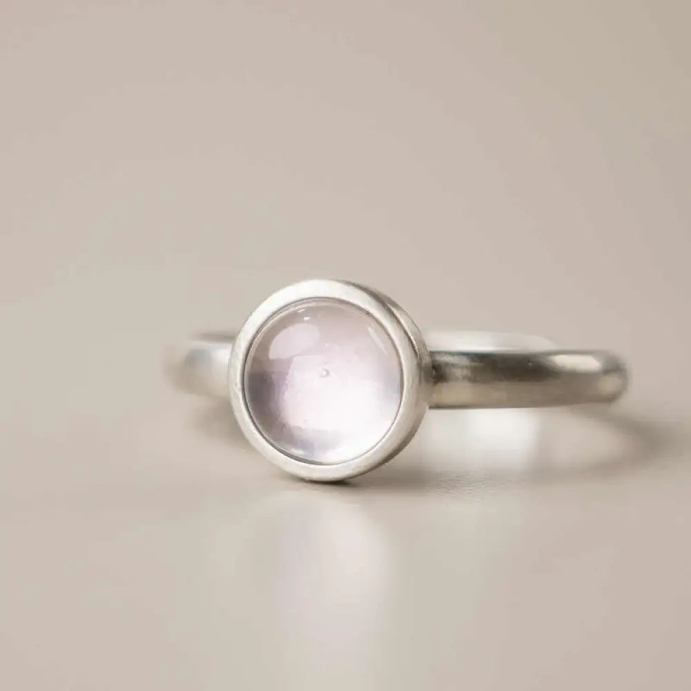 Buddha Stones Natural 925 Sterling Silver Pink Crystal Adjustable Warmth Ring - B Style(About 9*9mm) - Ring