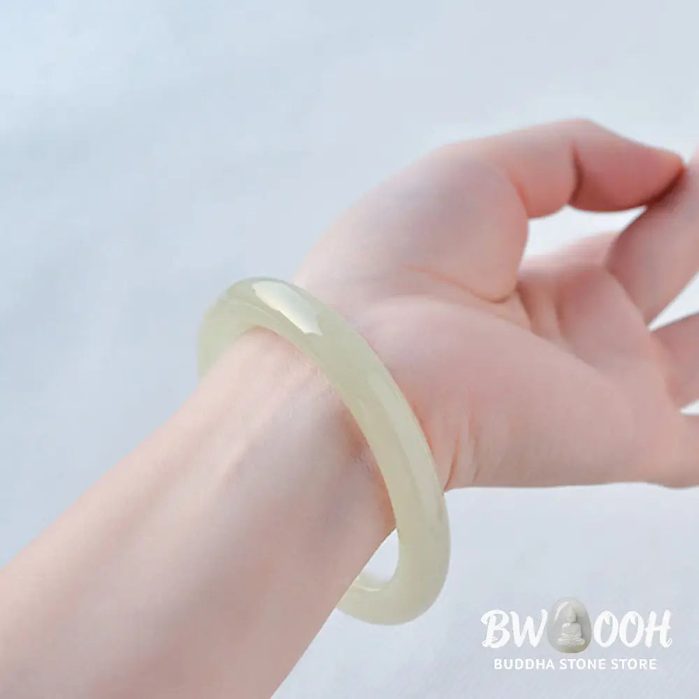 Buddha Stones Natural Afghanistan Jade Abundance Cuff Bracelet Bangle - BWOOOH - Bracelet Bangle
