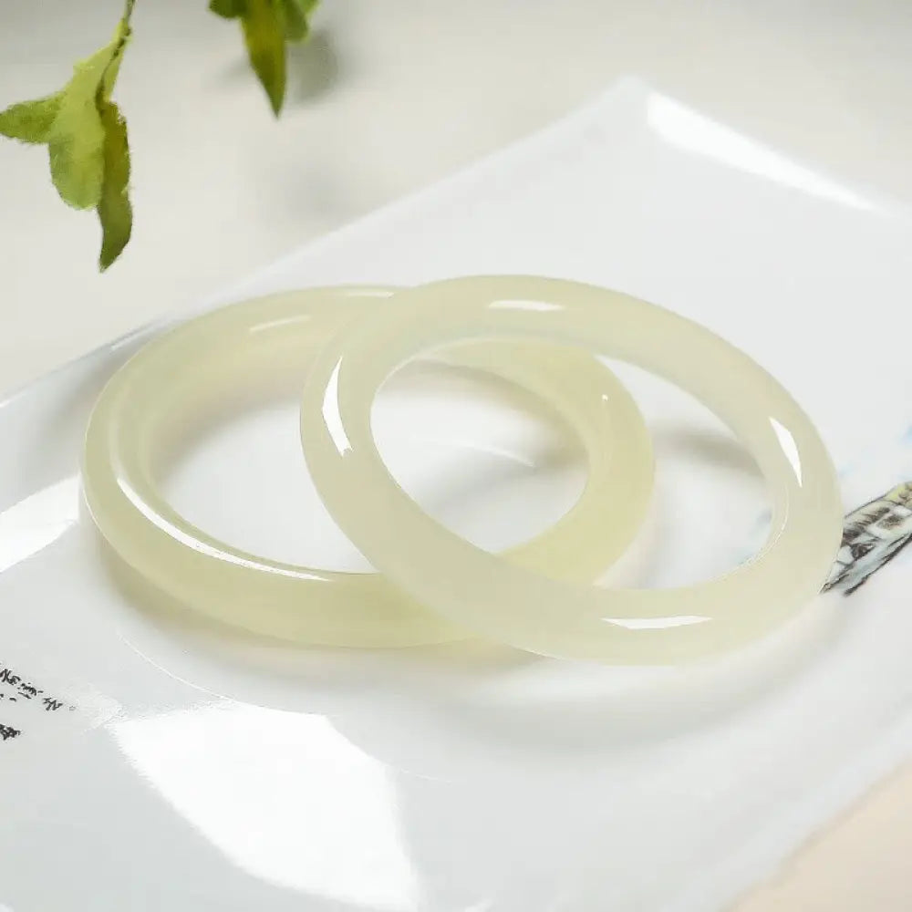 BWOOOH Natural Afghanistan Jade Abundance Cuff Bracelet Bangle - BWOOOH - 54-56mm - Bracelet Bangle