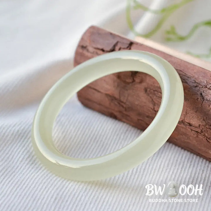 Buddha Stones Natural Afghanistan Jade Abundance Cuff Bracelet Bangle - BWOOOH - Bracelet Bangle