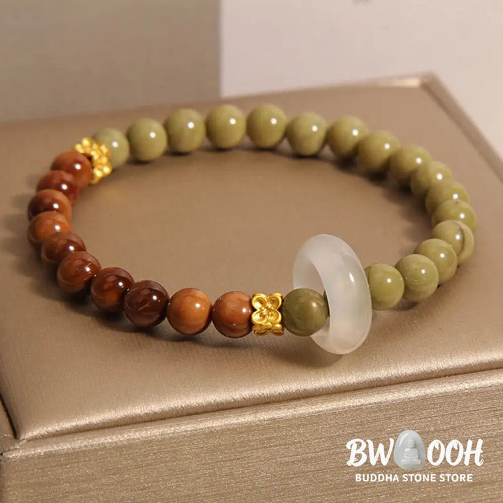Buddha Stones Natural Alashan Agate Kuka Seed Encourage Bracelet - BWOOOH - Alashan Agate Kuka Seed(Wrist