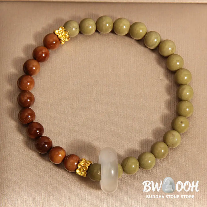 Buddha Stones Natural Alashan Agate Kuka Seed Encourage Bracelet - BWOOOH - Alashan Agate Kuka Seed(Wrist
