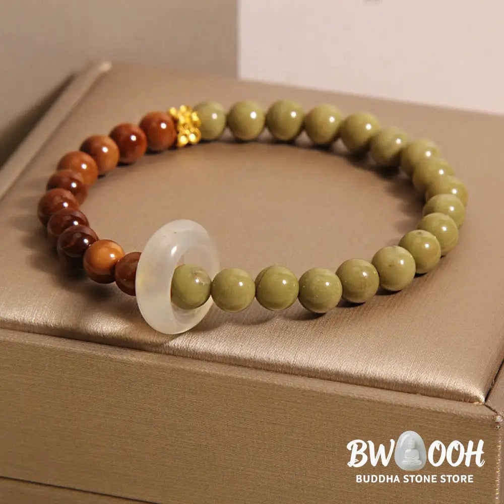 Buddha Stones Natural Alashan Agate Kuka Seed Encourage Bracelet - BWOOOH - Alashan Agate Kuka Seed(Wrist