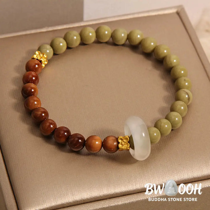 Buddha Stones Natural Alashan Agate Kuka Seed Encourage Bracelet - BWOOOH - Alashan Agate Kuka Seed(Wrist