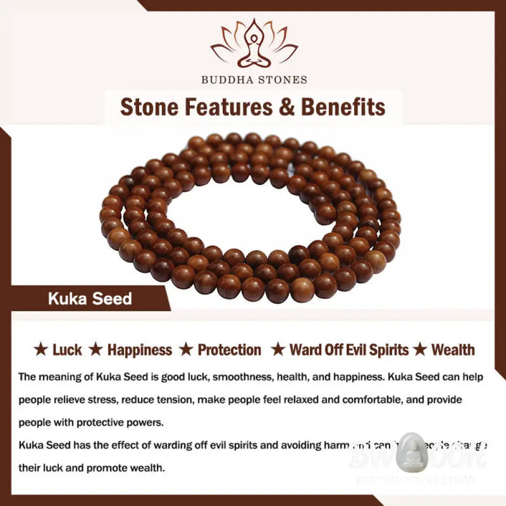 Buddha Stones Natural Alashan Agate Kuka Seed Encourage Bracelet - BWOOOH - Alashan Agate Kuka Seed(Wrist