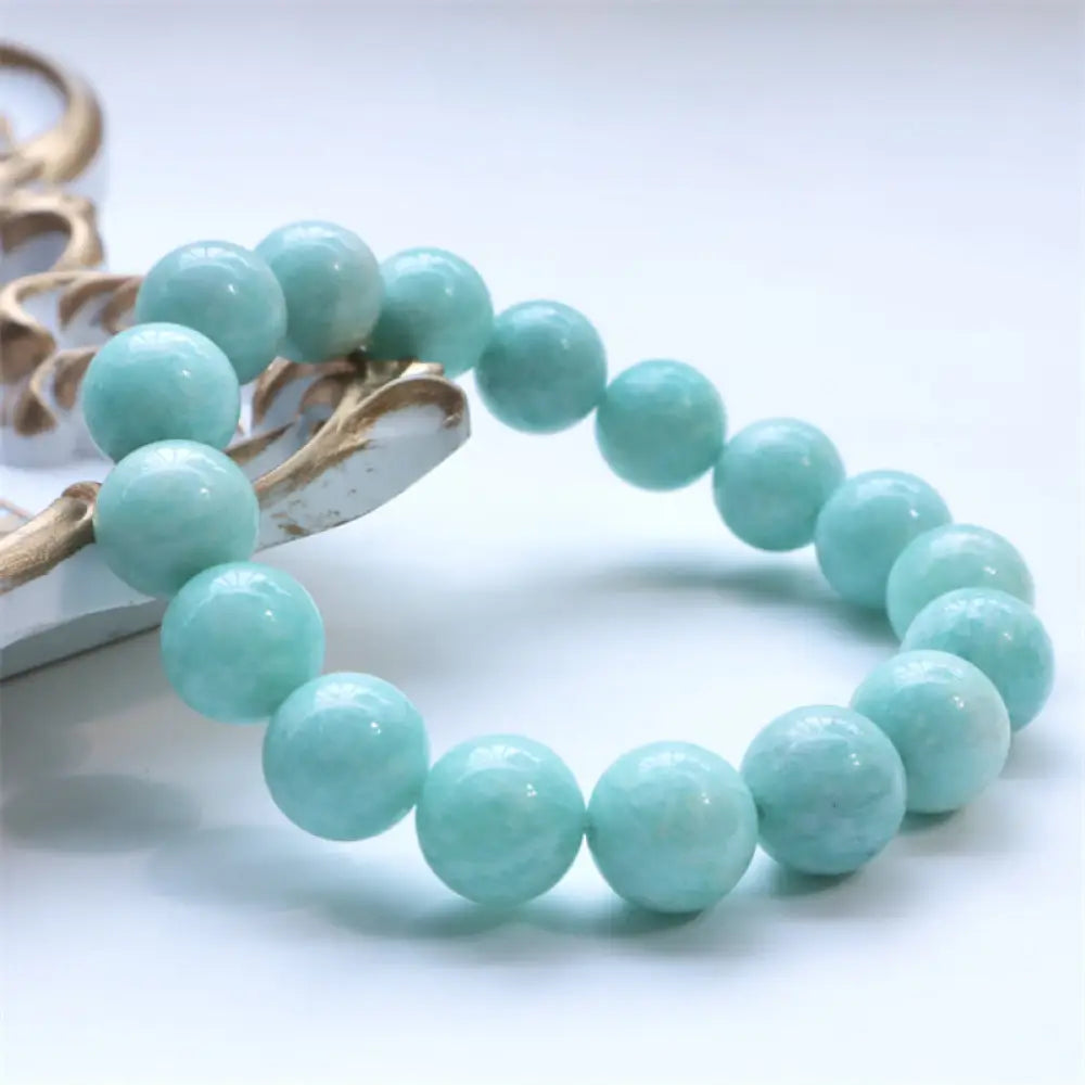 BWOOOH Natural Amazonite Beads Healing Confidence Bracelet - BWOOOH - 9mm(Wrist Circumference 14-16cm) - Bracelet