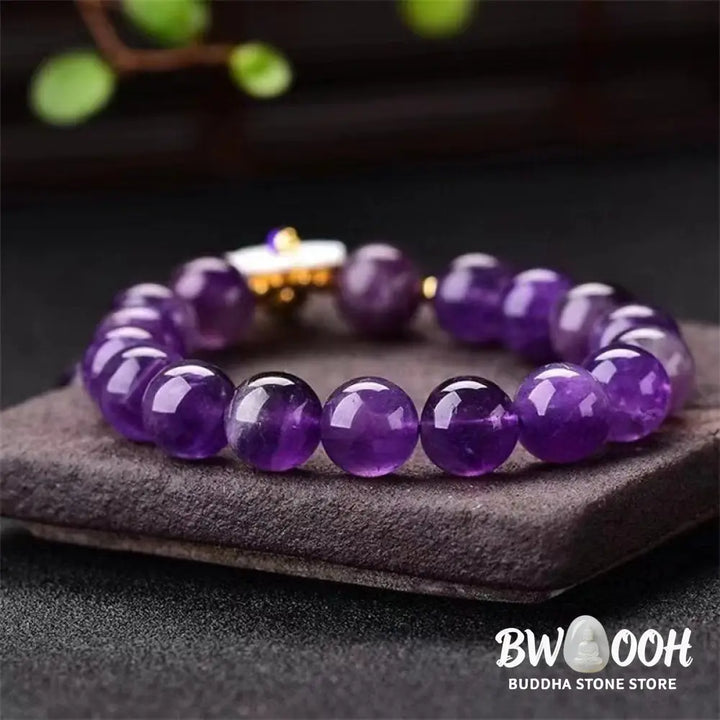 Buddha Stones Natural Amethyst Crystal Flower Spiritual Healing Bracelet - BWOOOH - Amethyst (Spiritual Awareness ♥