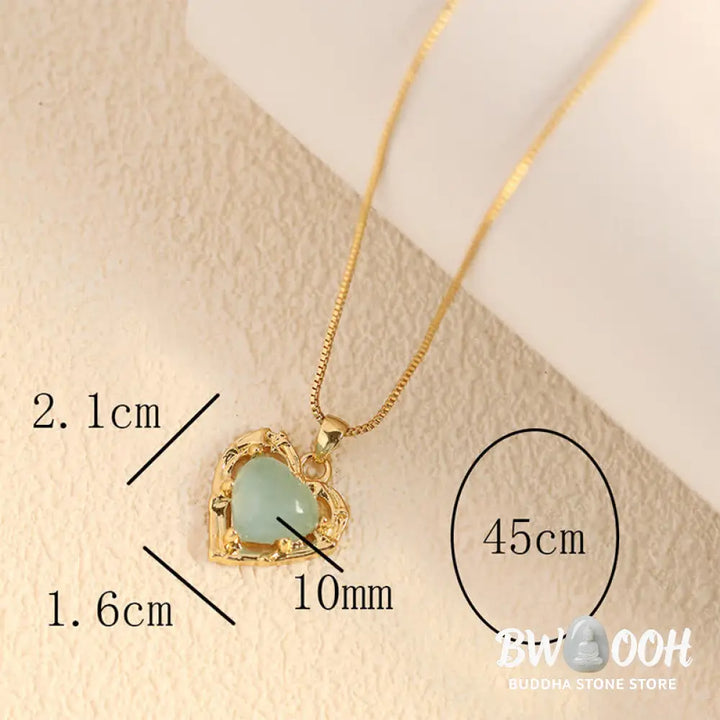 Buddha Stones Natural Amethyst Crystal Inlay Heart Shape Balance Necklace - Necklace