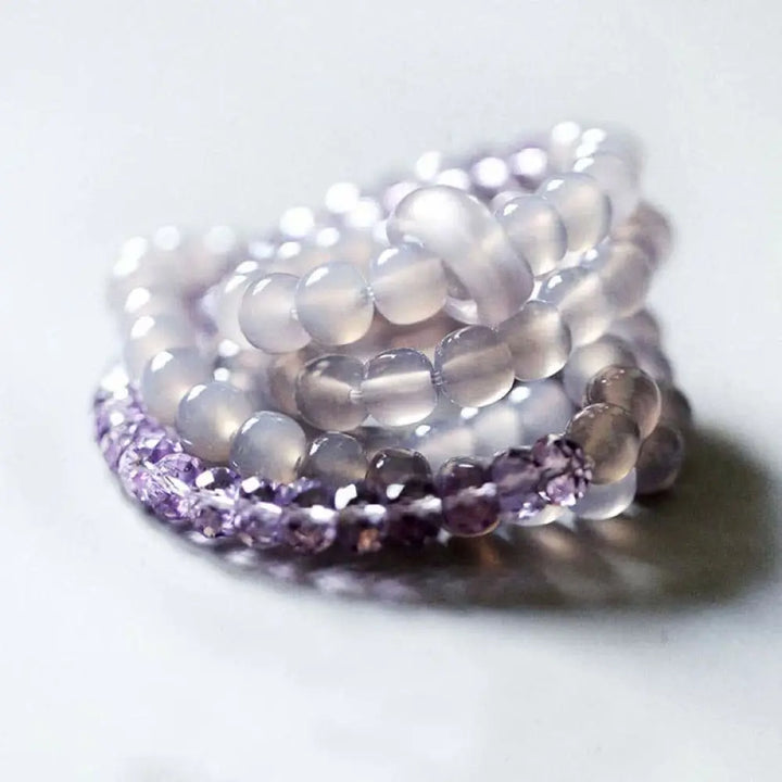 BWOOOH Natural Amethyst Crystal Meditation Healing Bracelet - BWOOOH - 14.5cm - Bracelet