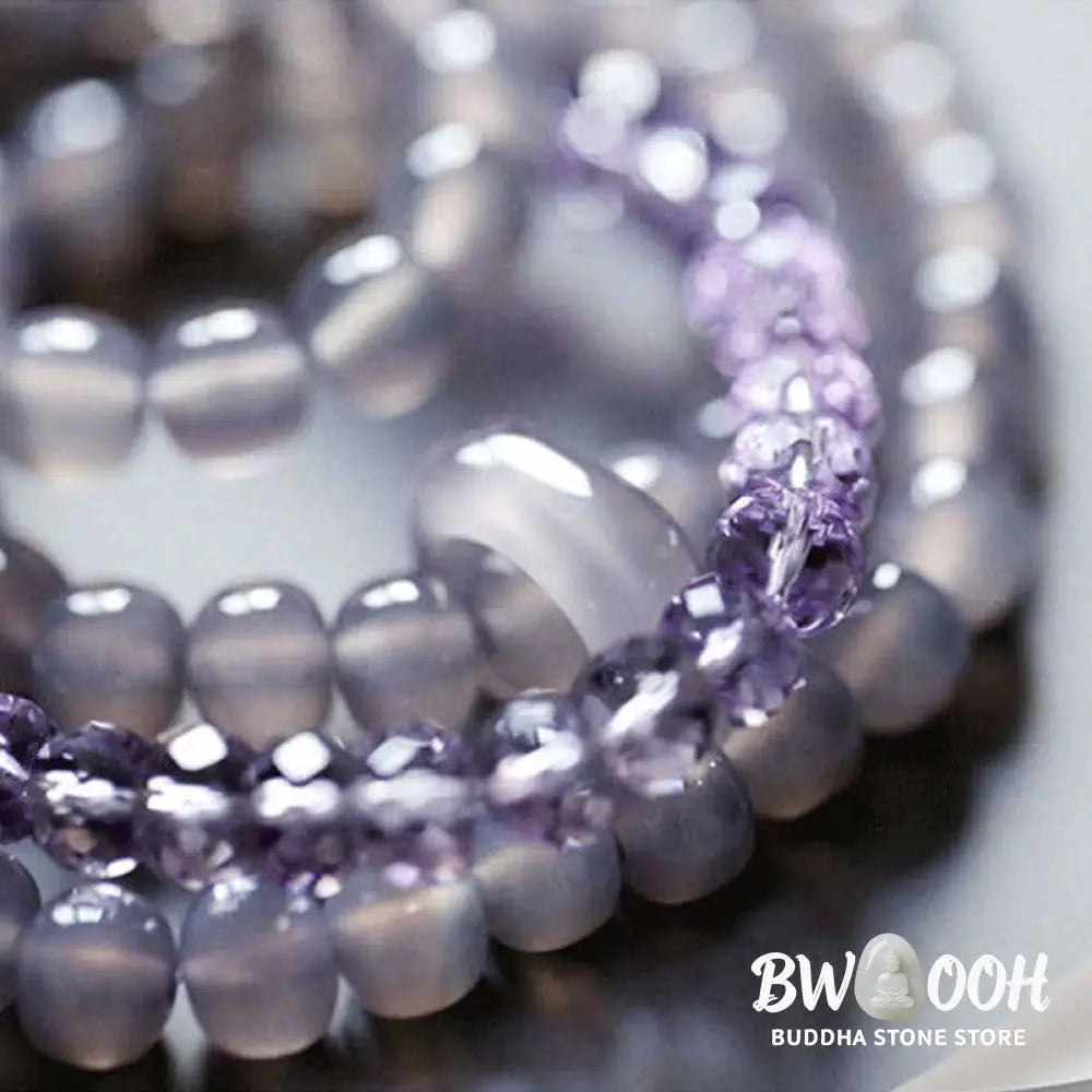 Buddha Stones Natural Amethyst Crystal Meditation Healing Bracelet - BWOOOH - Bracelet