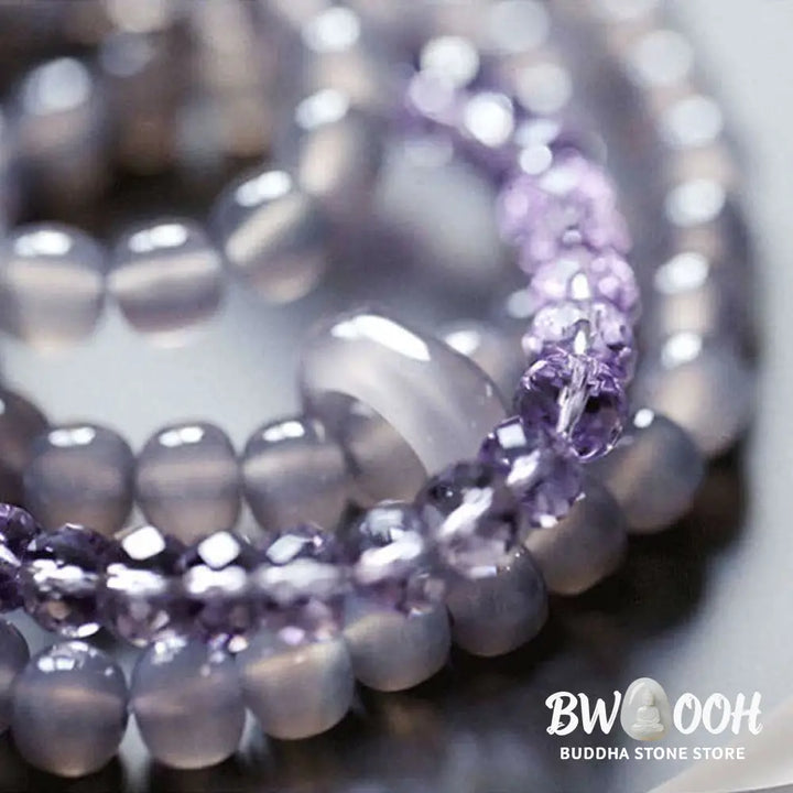 Buddha Stones Natural Amethyst Crystal Meditation Healing Bracelet - BWOOOH - Bracelet
