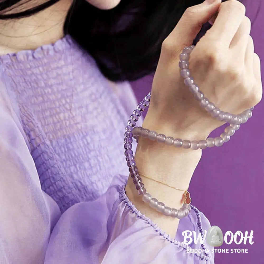 Buddha Stones Natural Amethyst Crystal Meditation Healing Bracelet - BWOOOH - Bracelet
