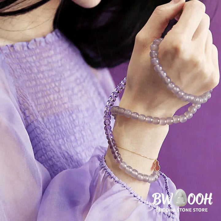 Buddha Stones Natural Amethyst Crystal Meditation Healing Bracelet - BWOOOH - Bracelet