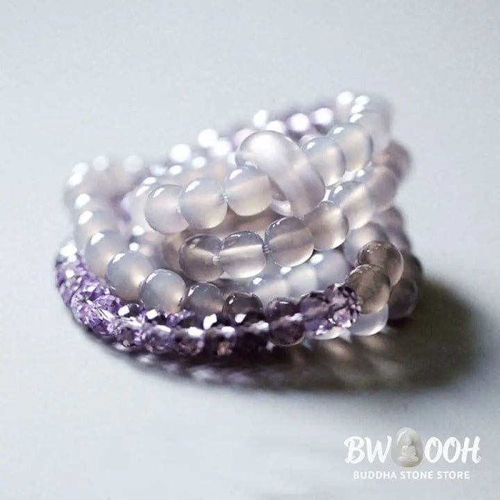 Buddha Stones Natural Amethyst Crystal Meditation Healing Bracelet - BWOOOH - Bracelet