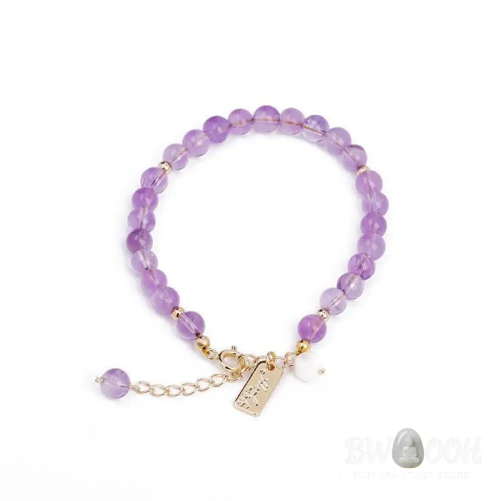 BWOOOH Natural Amethyst Crystal Relieves Stress Bracelet - Amethyst (Spiritual Awareness ♥ Inner Peace)