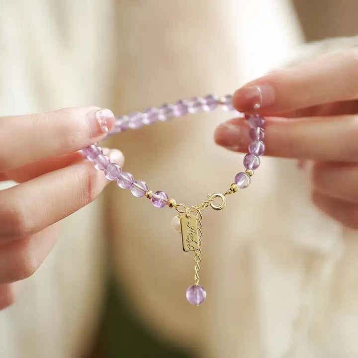 BWOOOH Natural Amethyst Crystal Relieves Stress Bracelet - Amethyst (Spiritual Awareness ♥ Inner Peace)