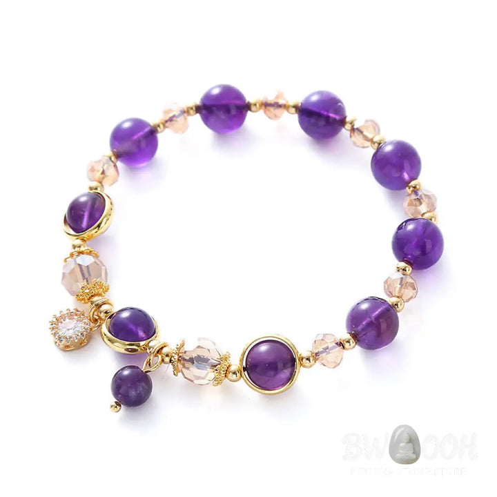 Buddha Stones Natural Amethyst Geometric Crystal Meditation Bracelet - BWOOOH - Amethyst(Wrist Circumference:15-16cm)