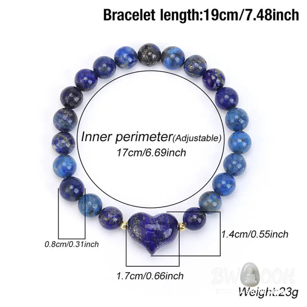 Buddha Stones Natural Amethyst Green Aventurine Tiger Eye Strawberry Quartz Love Heart Spiritual Bracelet - Bracelet