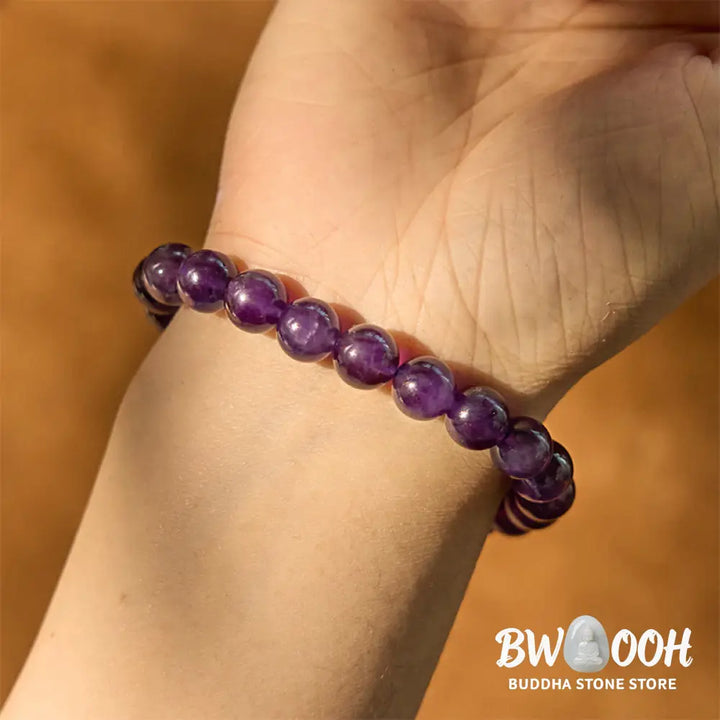 Buddha Stones Natural Amethyst Inner Peace Meditation Bracelet - BWOOOH - Amethyst(Wrist Circumference: 14-16cm)