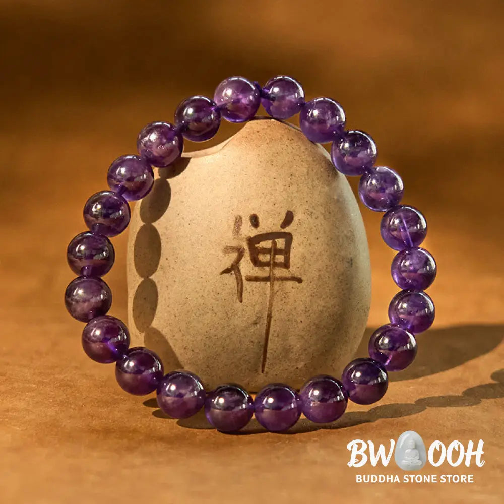 Buddha Stones Natural Amethyst Inner Peace Meditation Bracelet - BWOOOH - Amethyst(Wrist Circumference: 14-16cm)