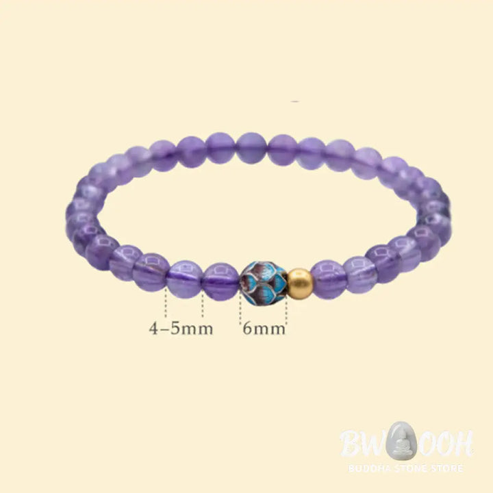 Buddha Stones Natural Amethyst Lotus Spiritual Awareness Bracelet - BWOOOH - Bracelet