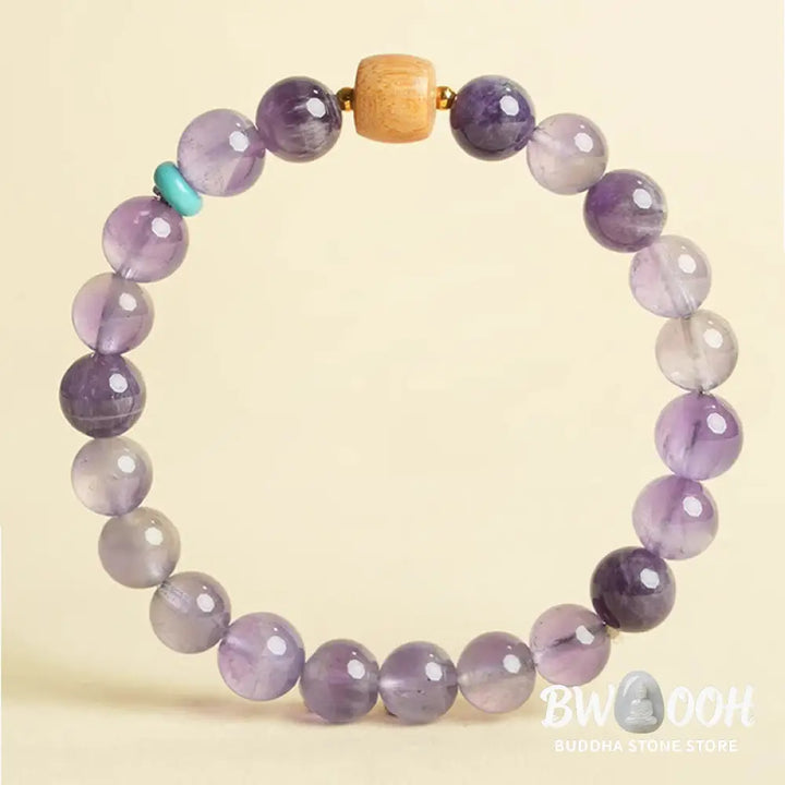 Buddha Stones Natural Amethyst Lucky Wooden Beads Peace Bracelet - BWOOOH - Bracelet