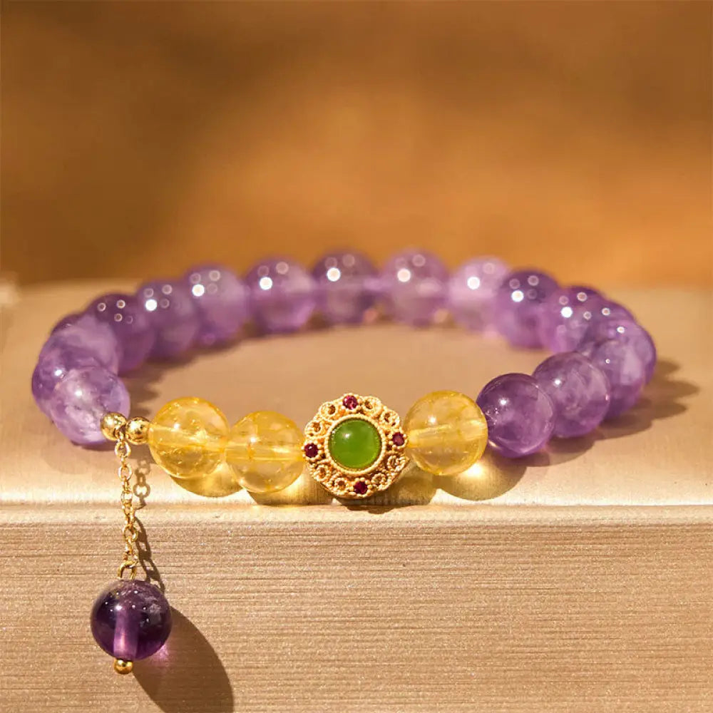 BWOOOH Natural Amethyst Meditation Balance Bracelet - BWOOOH - Amethyst(Wrist Circumference: 15-16cm) - Bracelet