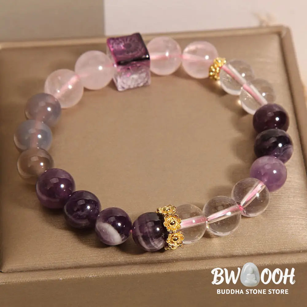 Buddha Stones Natural Amethyst Pink Crystal Inner Peace And Healing Bracelet - BWOOOH - Amethyst Pink Crystal(Wrist