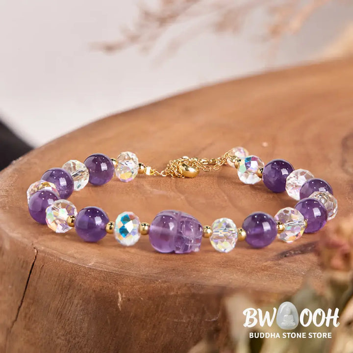Buddha Stones Natural Amethyst Pixiu Crystal Balance Bracelet - BWOOOH - Amethyst(Wrist Circumference:15-16cm)