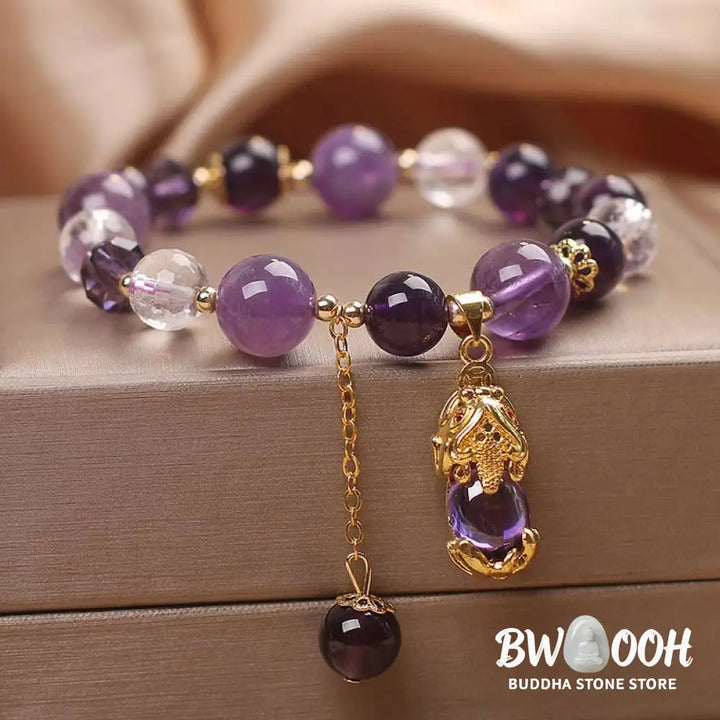 Buddha Stones Natural Amethyst PiXiu Healing Bracelet - BWOOOH - Amethyst - Bracelet